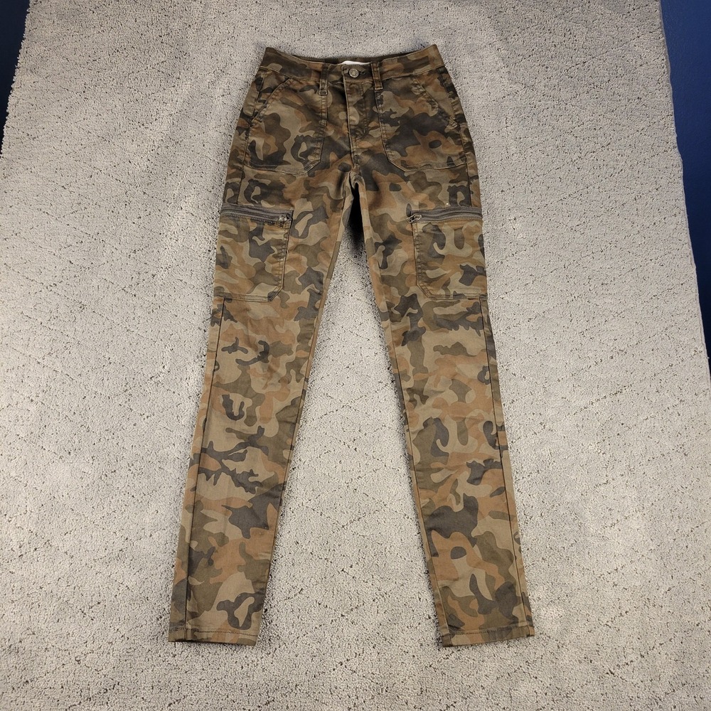 KanCan Pants Womens 7 Camo Cargo Slim Straight Mid Rise Streetwear Stretch